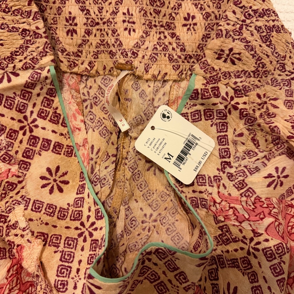 Free People Boho Pink Printed Flowy Shorts - Picture 5 of 5